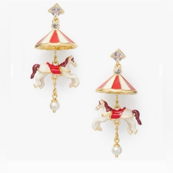 🔹️ KATE SPADE🔹️ Winter  Wonderland Carousel  Earrings 🎠 ✨️ - Picture 2 of 6
